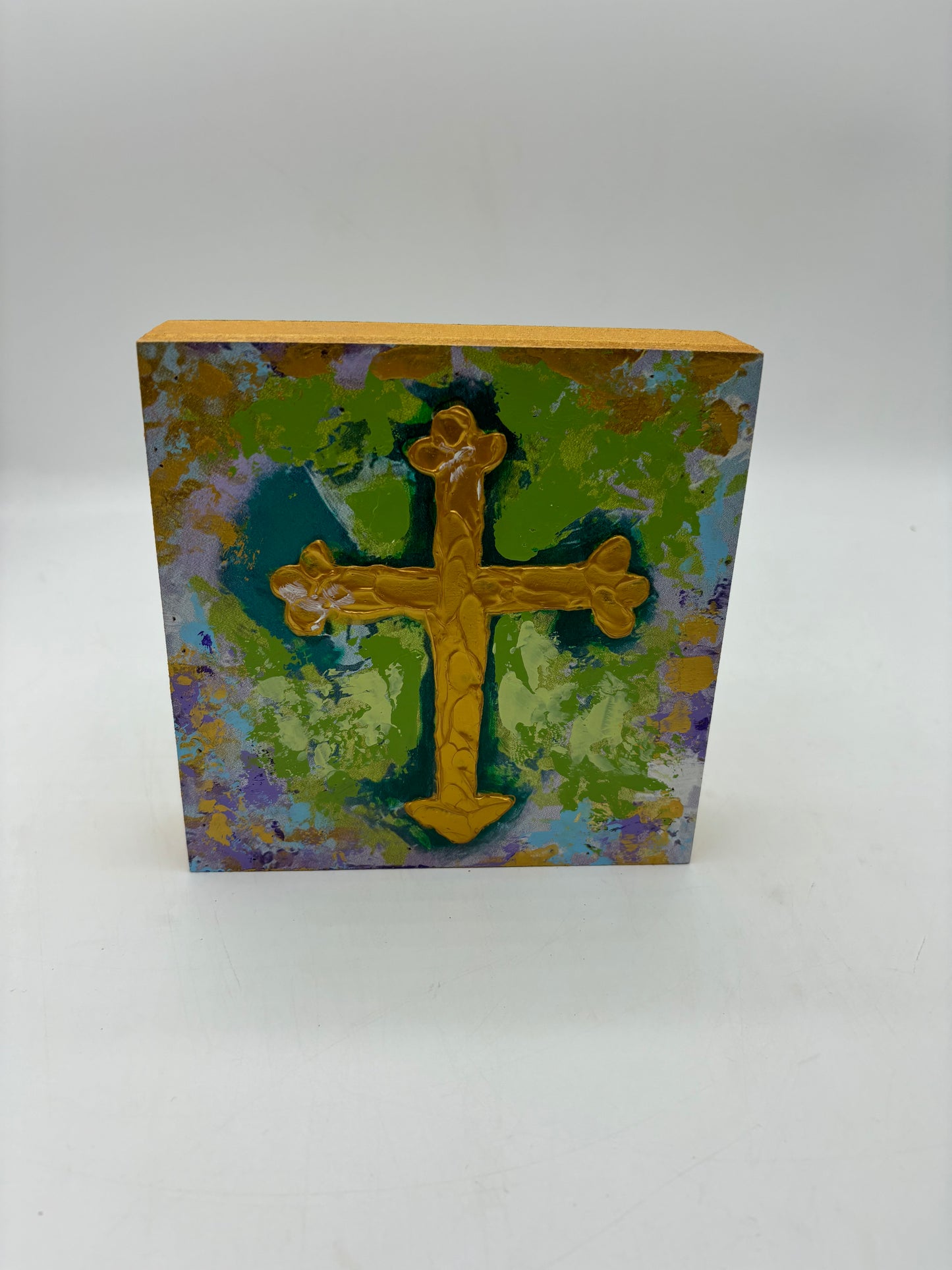 Handpainted Multicolor Wooden Cross