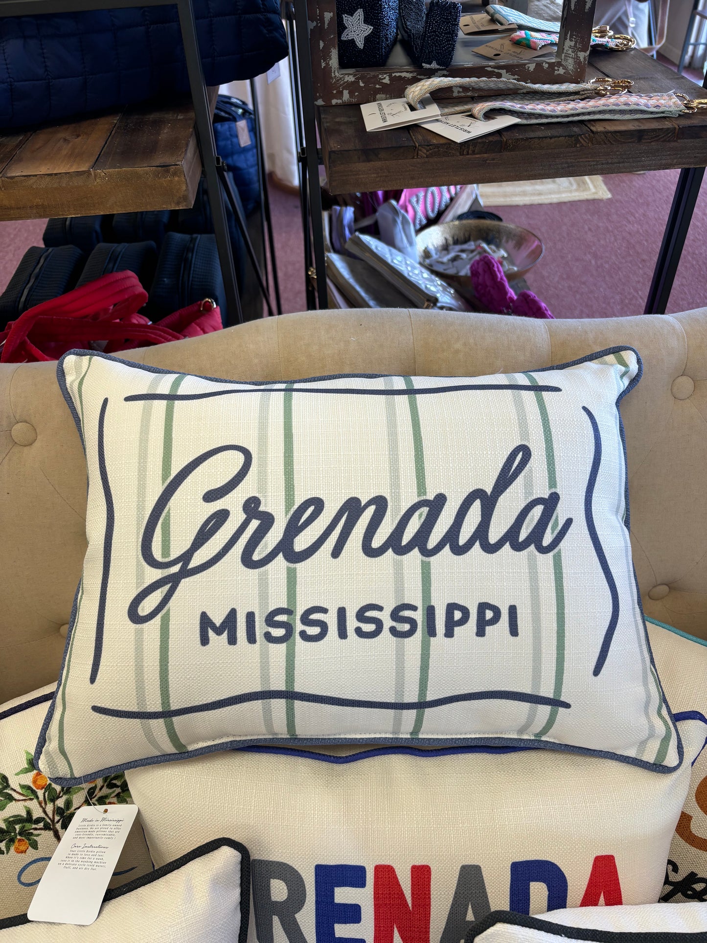 Little Birdie Grenada Striped Pillow