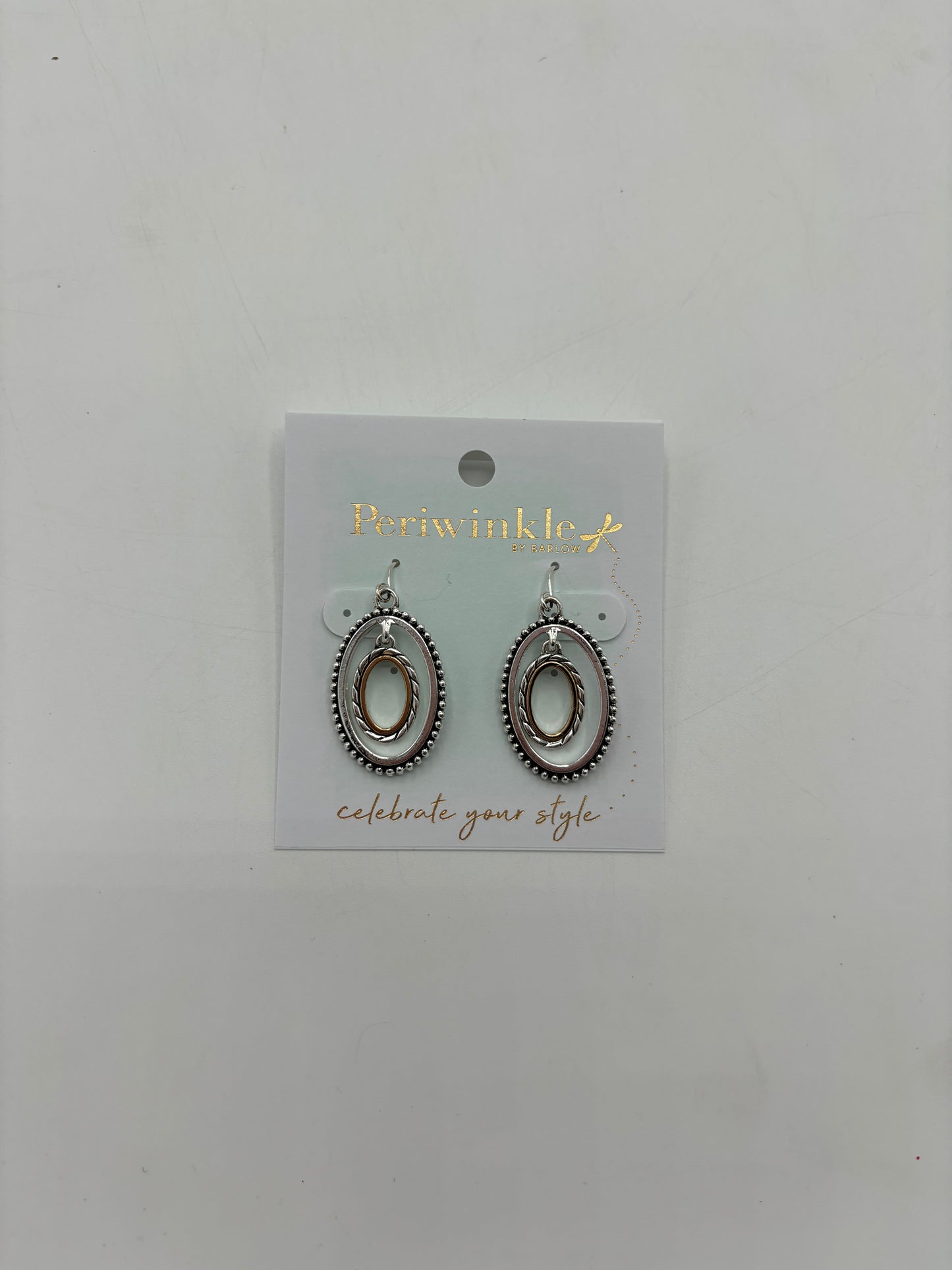 Two Tone Oval Earrings
