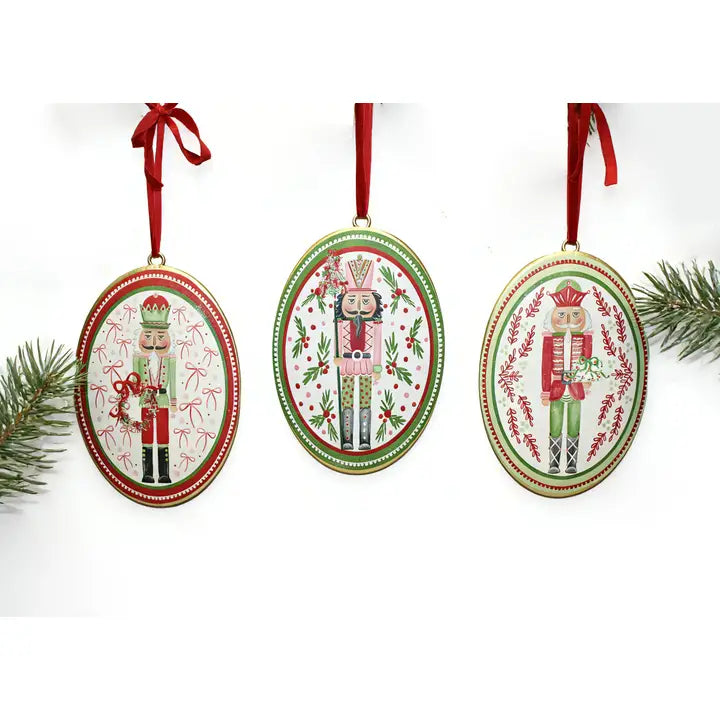 Oval Metal Disk Ornament