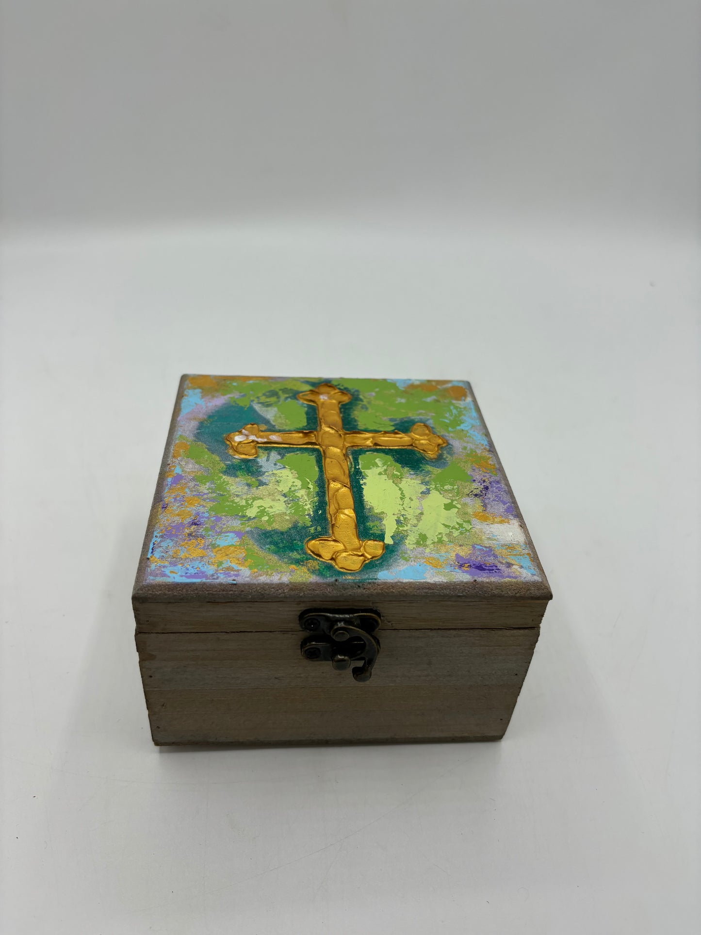 Handpainted Multicolor Wooden Cross