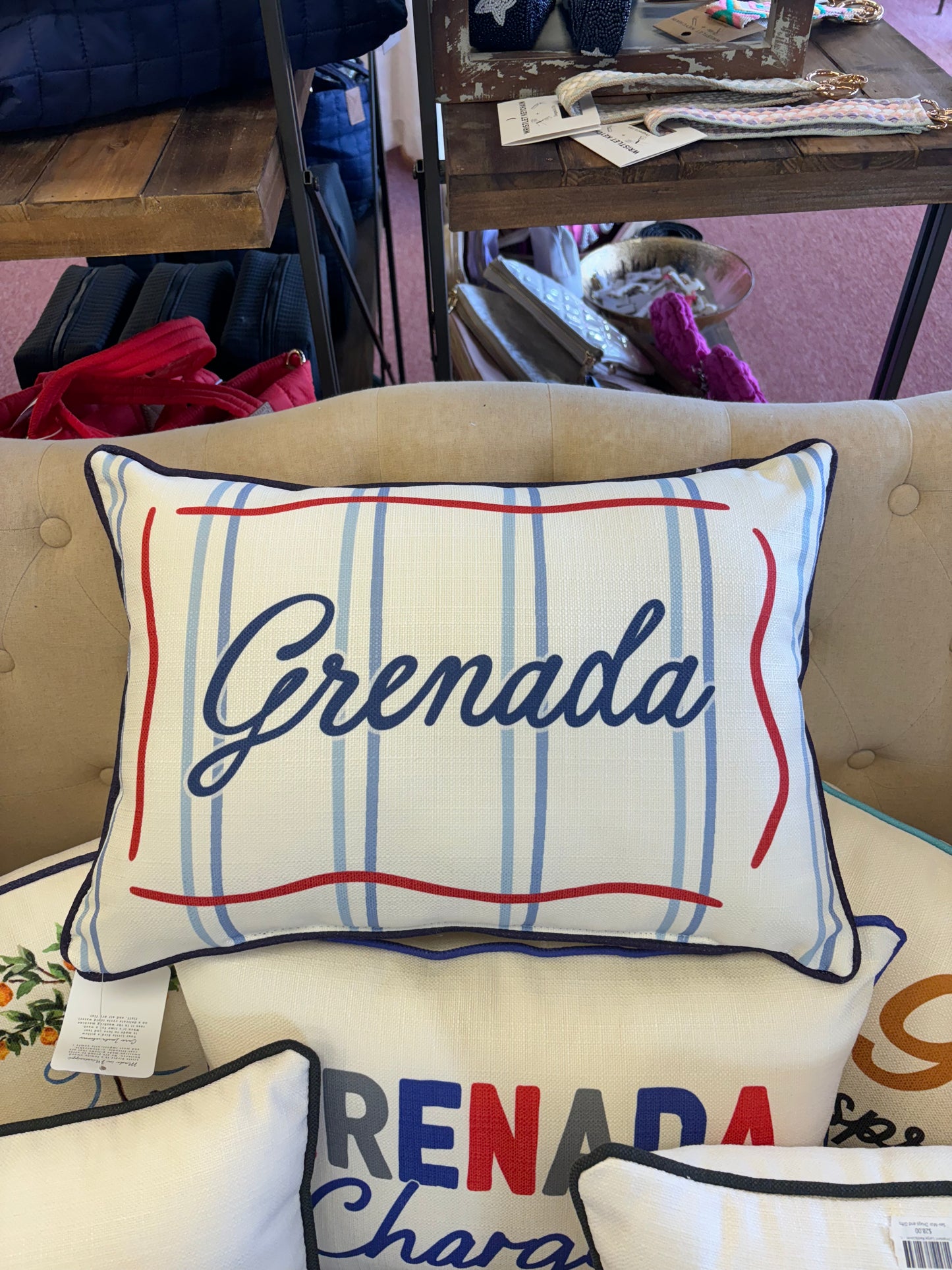 Little Birdie Lake Stripes Grenada Pillow