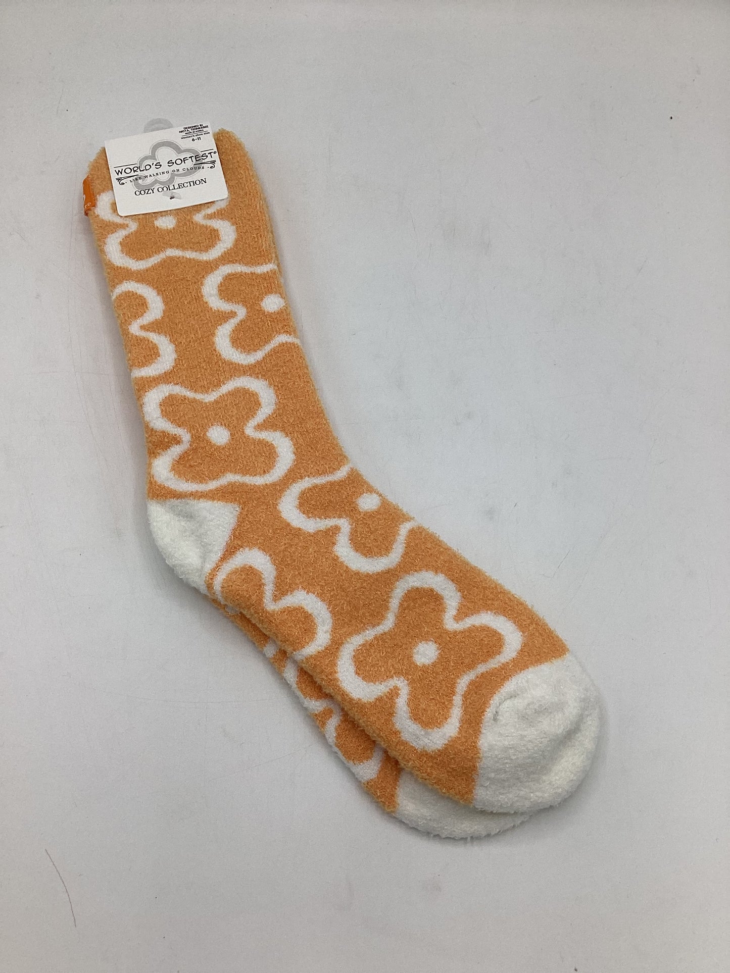 Worlds softest socks- orange flower