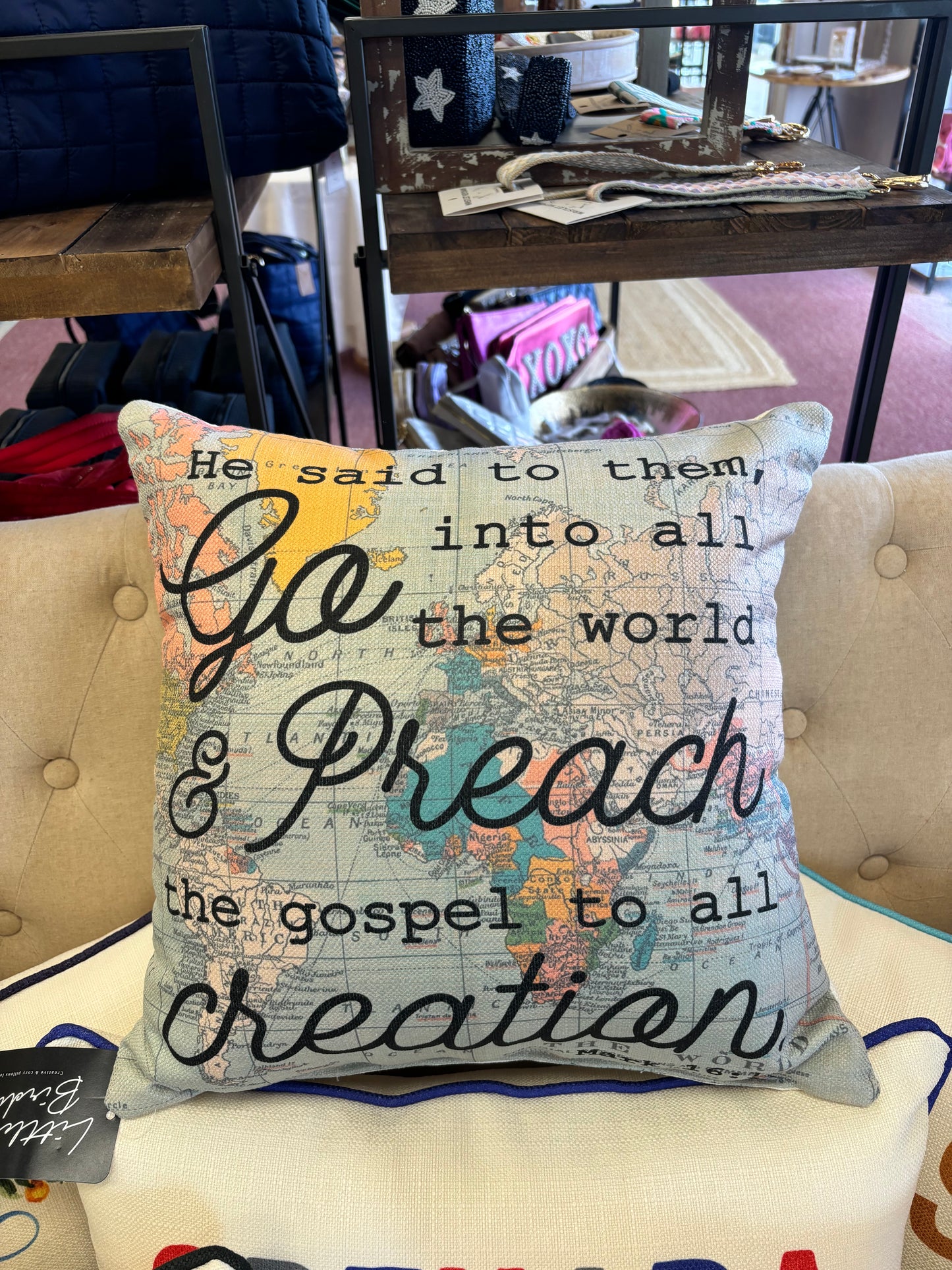 Little Birdie “Go Preach the Gospel” Pillow
