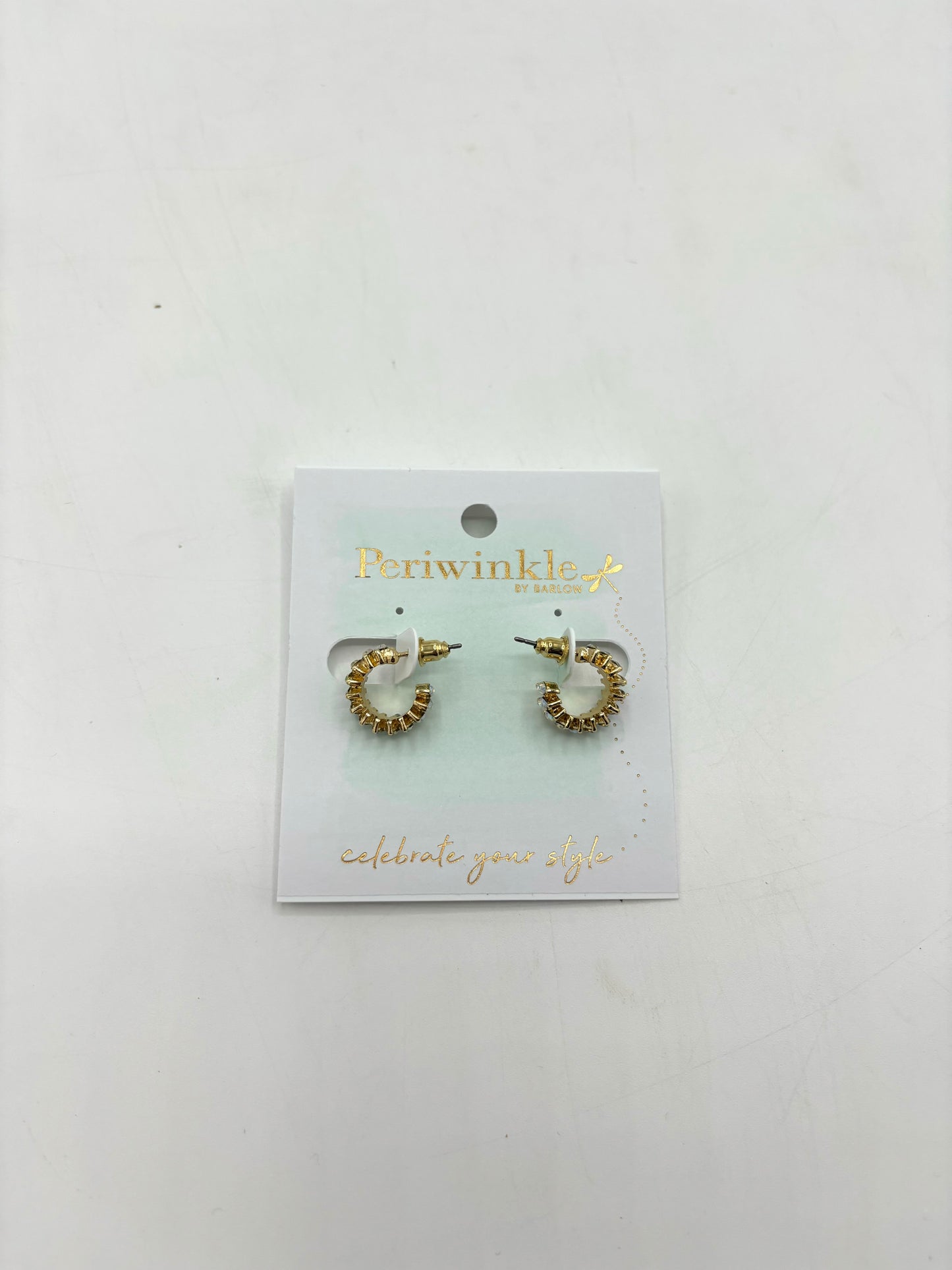 Gold Crystal Hoops