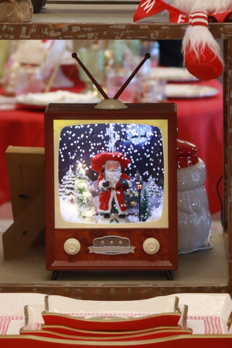 Mini Retro TV with Santa