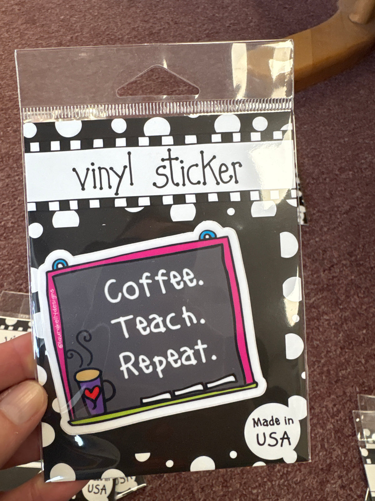 Coffee Teach Repeat Vinyl Sticker