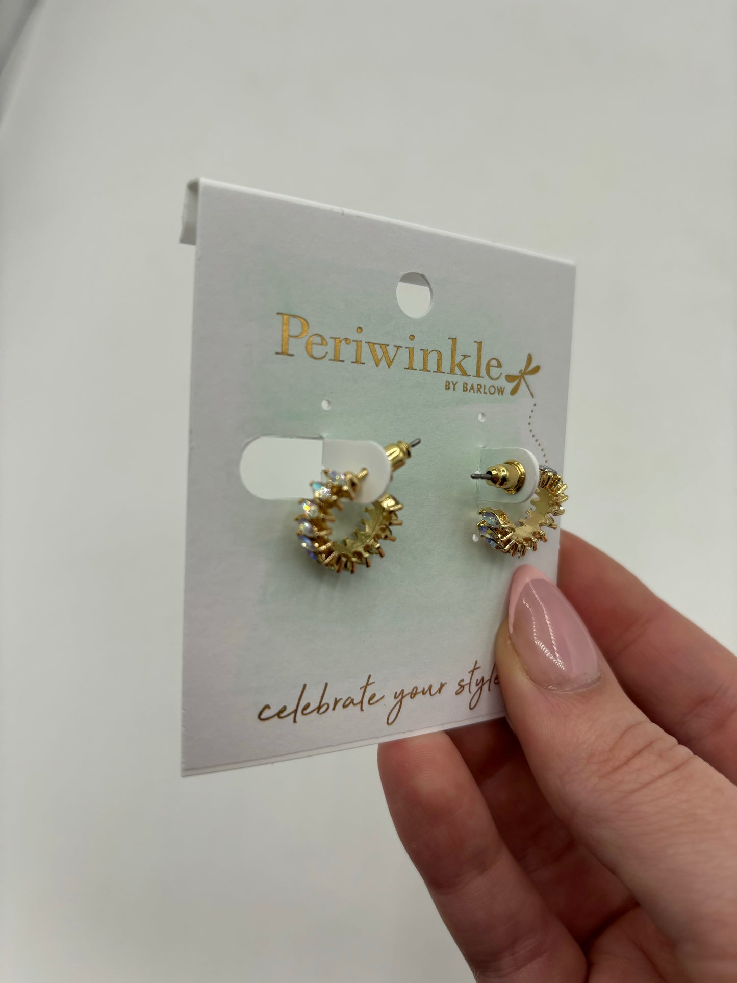 Gold Crystal Hoops