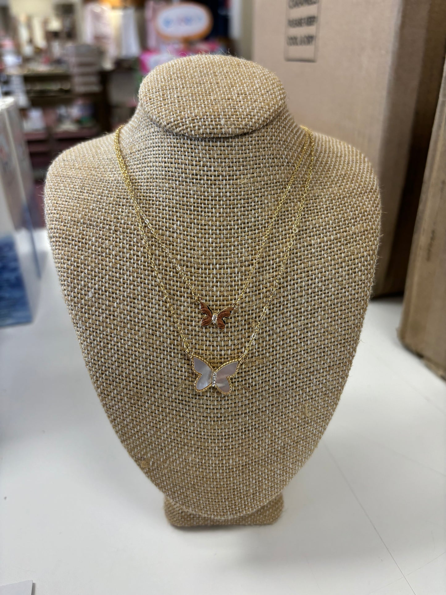 2 Tier Butterfly Necklace