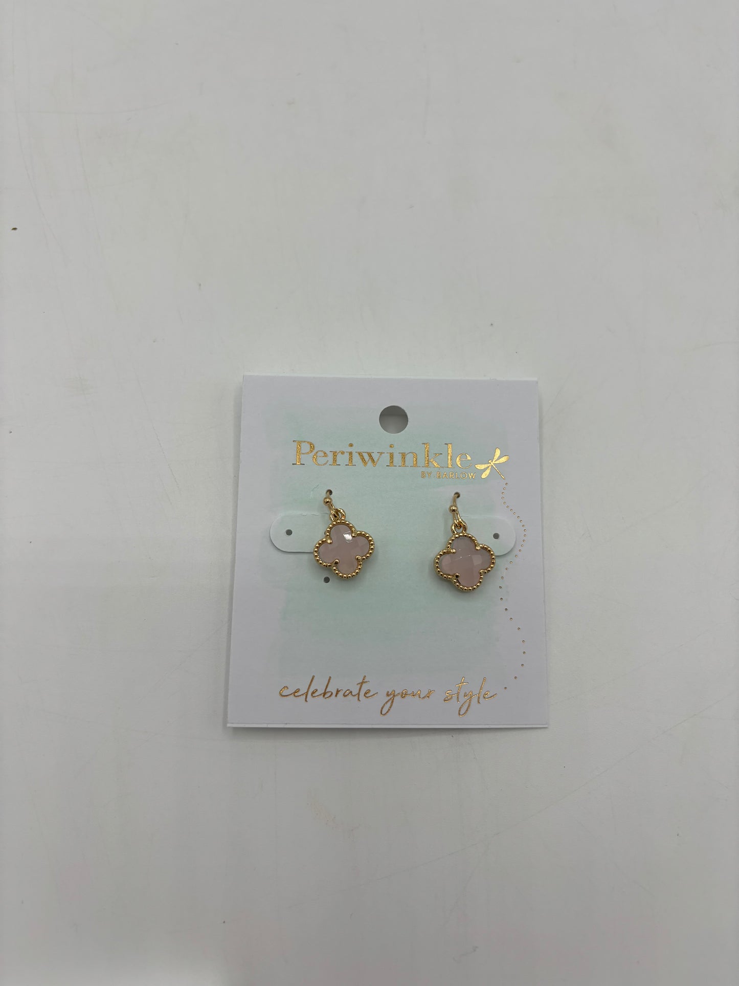Gold Gemstone Clover Earrings