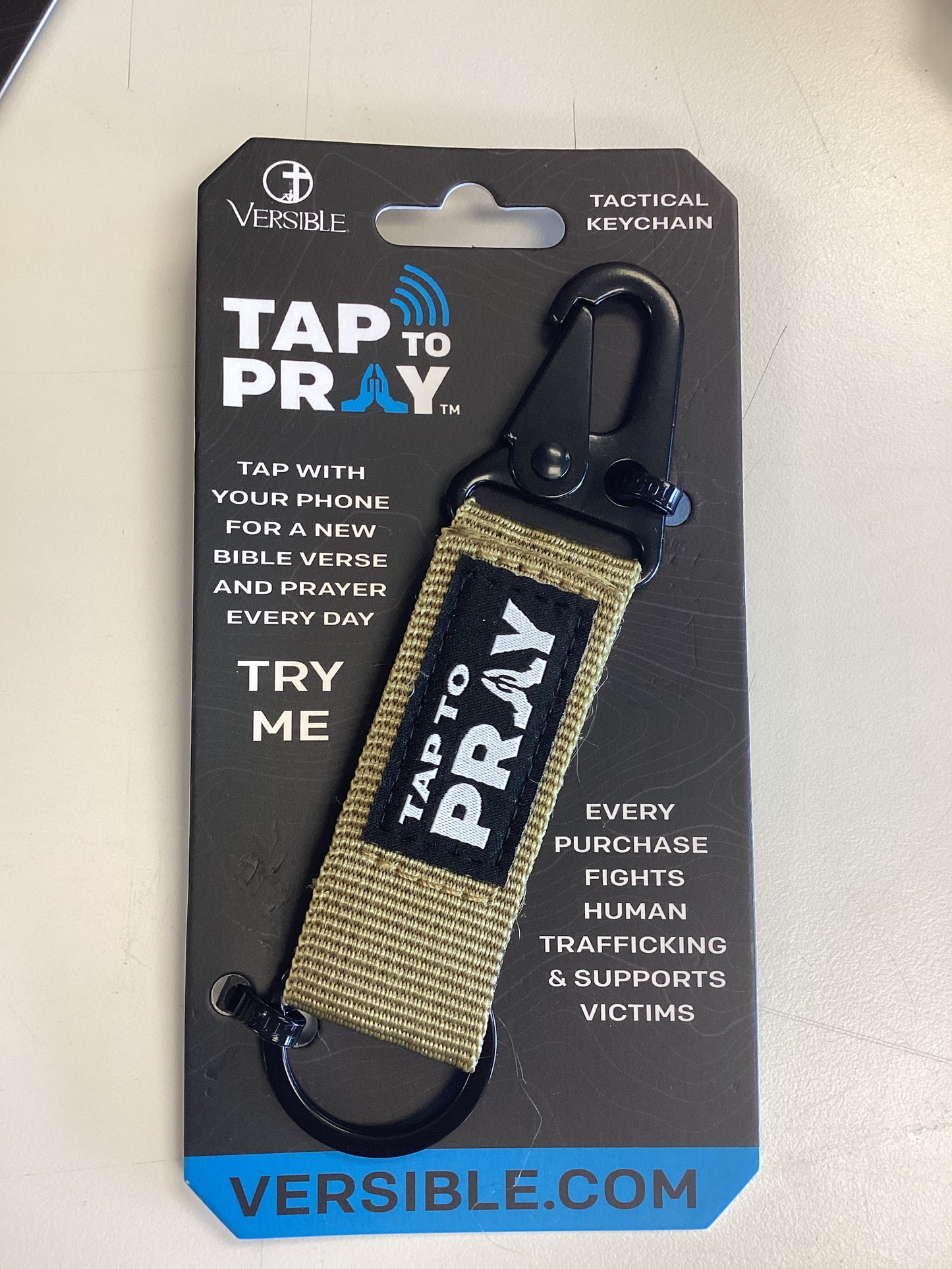 Tan pray tactical Keychain