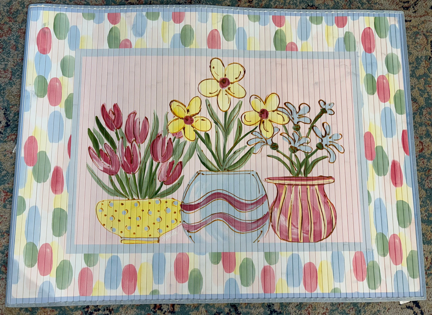 Flower Pot Bamboo Mat