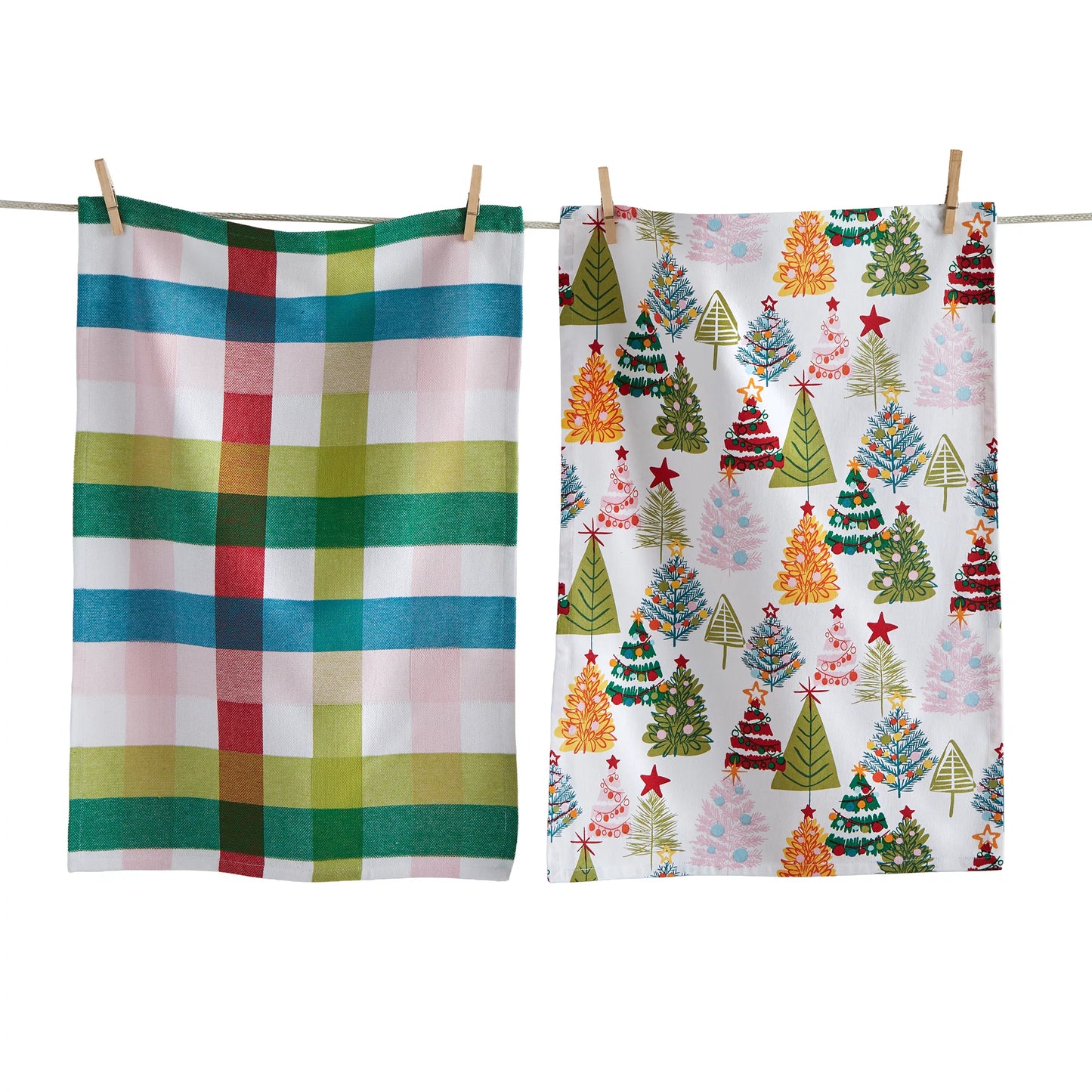 Groovy Christmas Trees Dishtowel