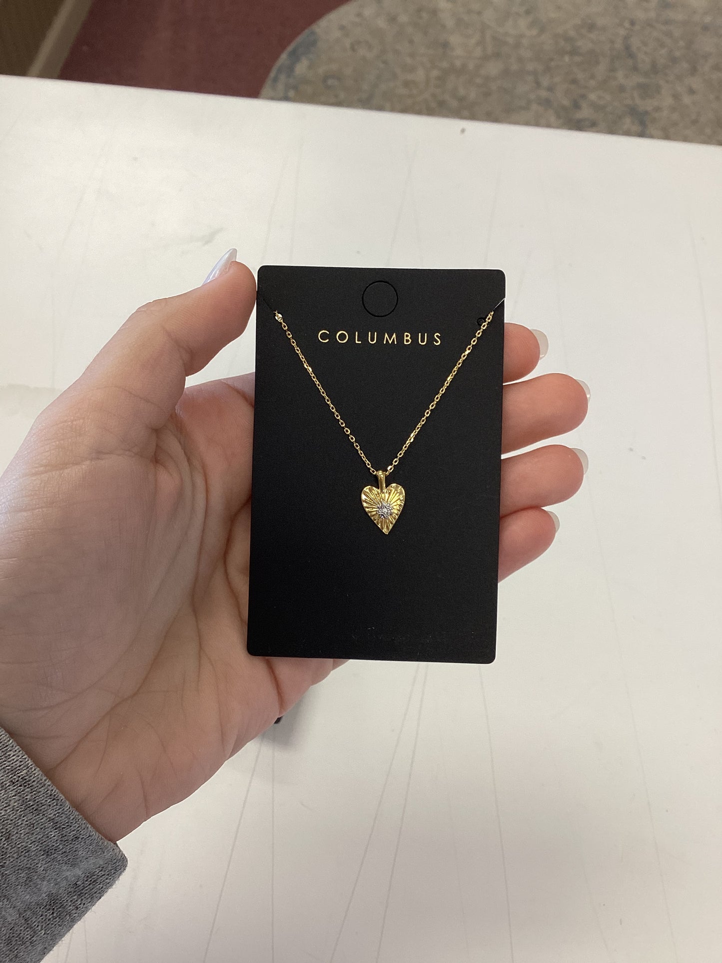 Columbus Heart Pendant w/Diamond