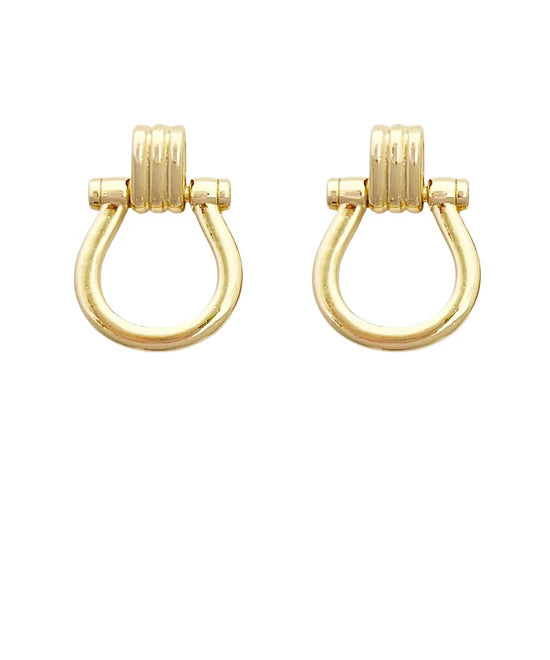 Door Knocker Horsebit Stud Earrings