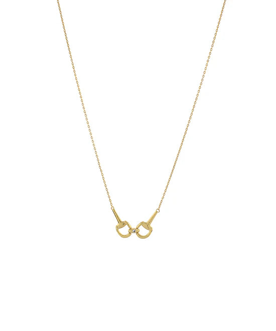 Double Horsebit Pendant Necklace