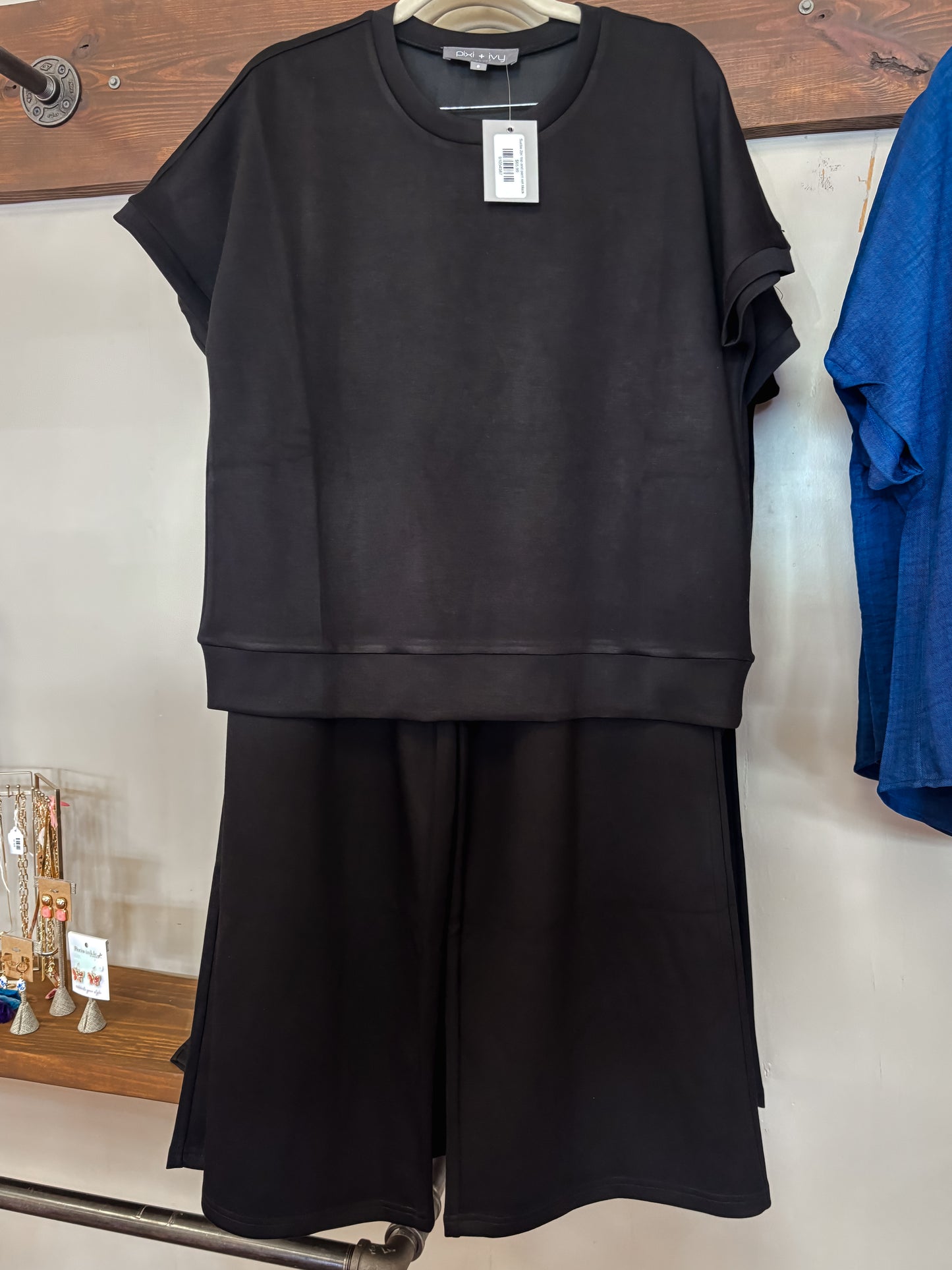 Sucba 2pc top and pant set black