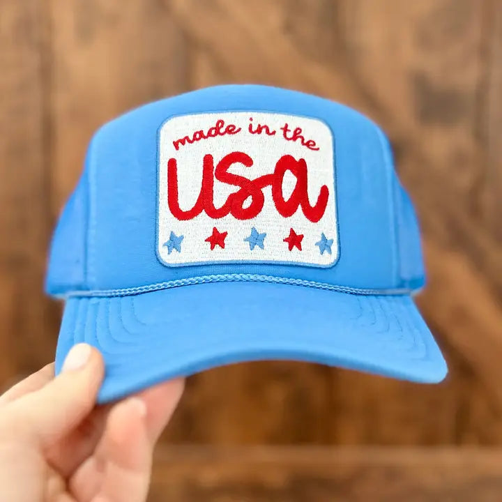 Made in America- Patch Blue Trucker Hat