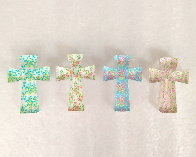 Acrylic Floral Cross