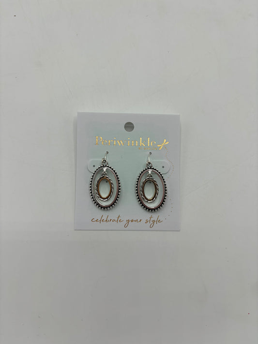 Two Tone Oval Earrings