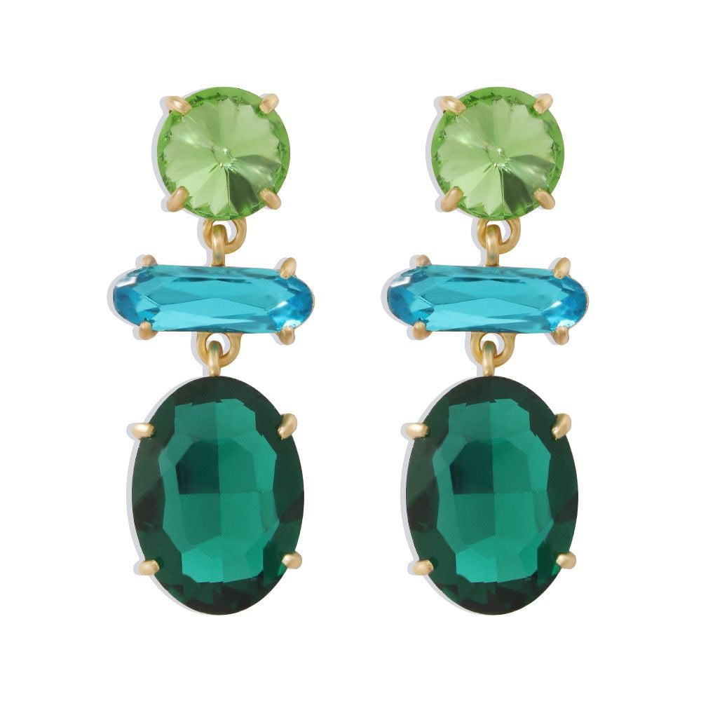 GDS Multi Green Gem Earrings