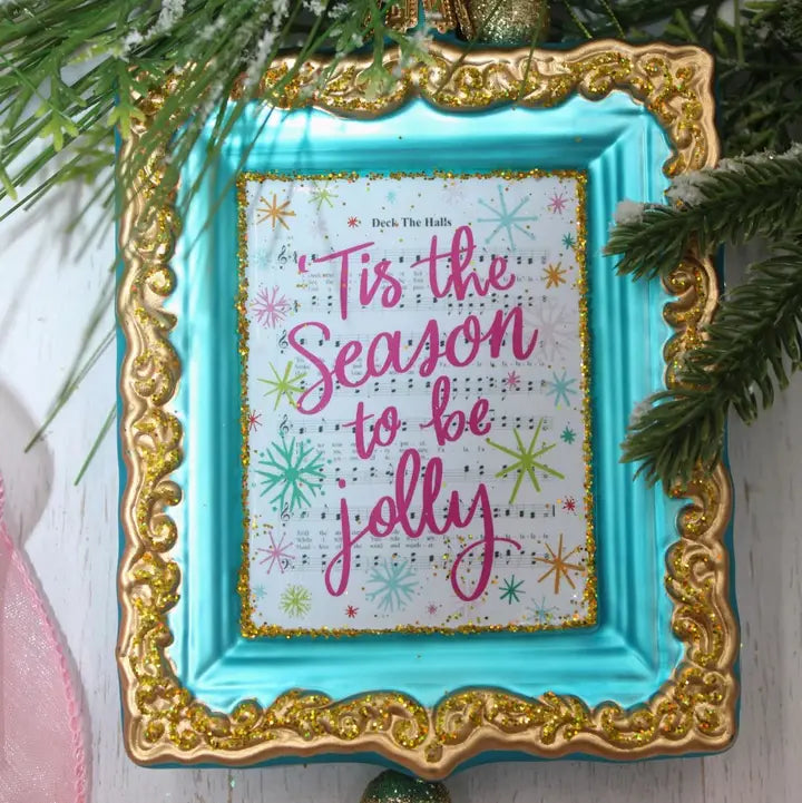 Tis the Season Glass Ornament