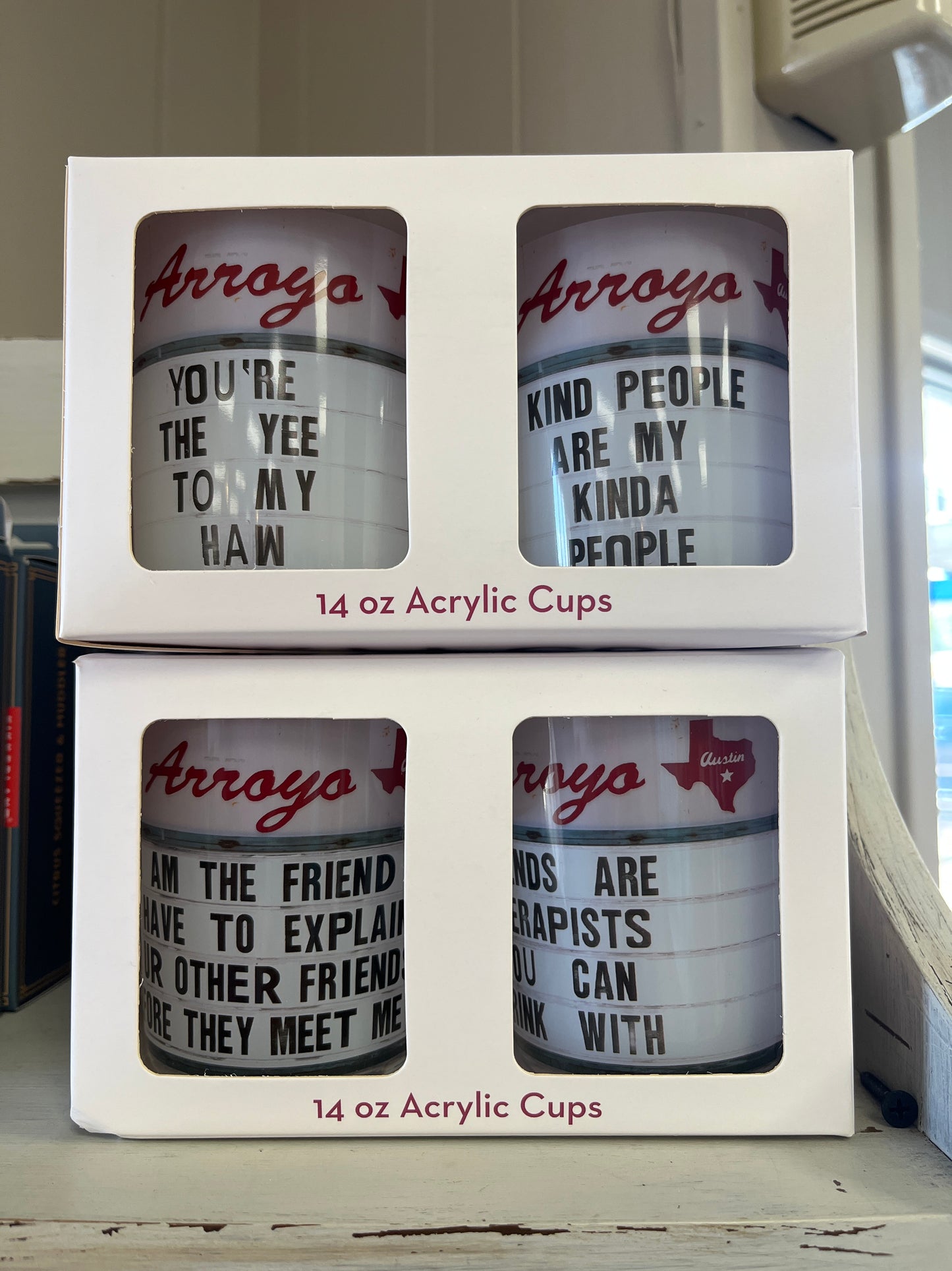 El Arroyo acrylic cups