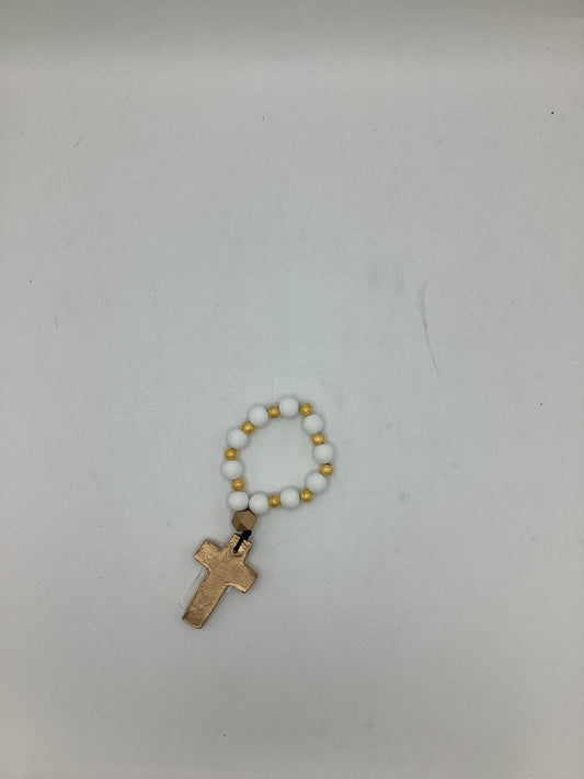 prayer beads / gold / white