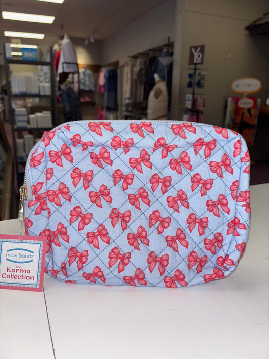 Blue bow Cosmetic bag