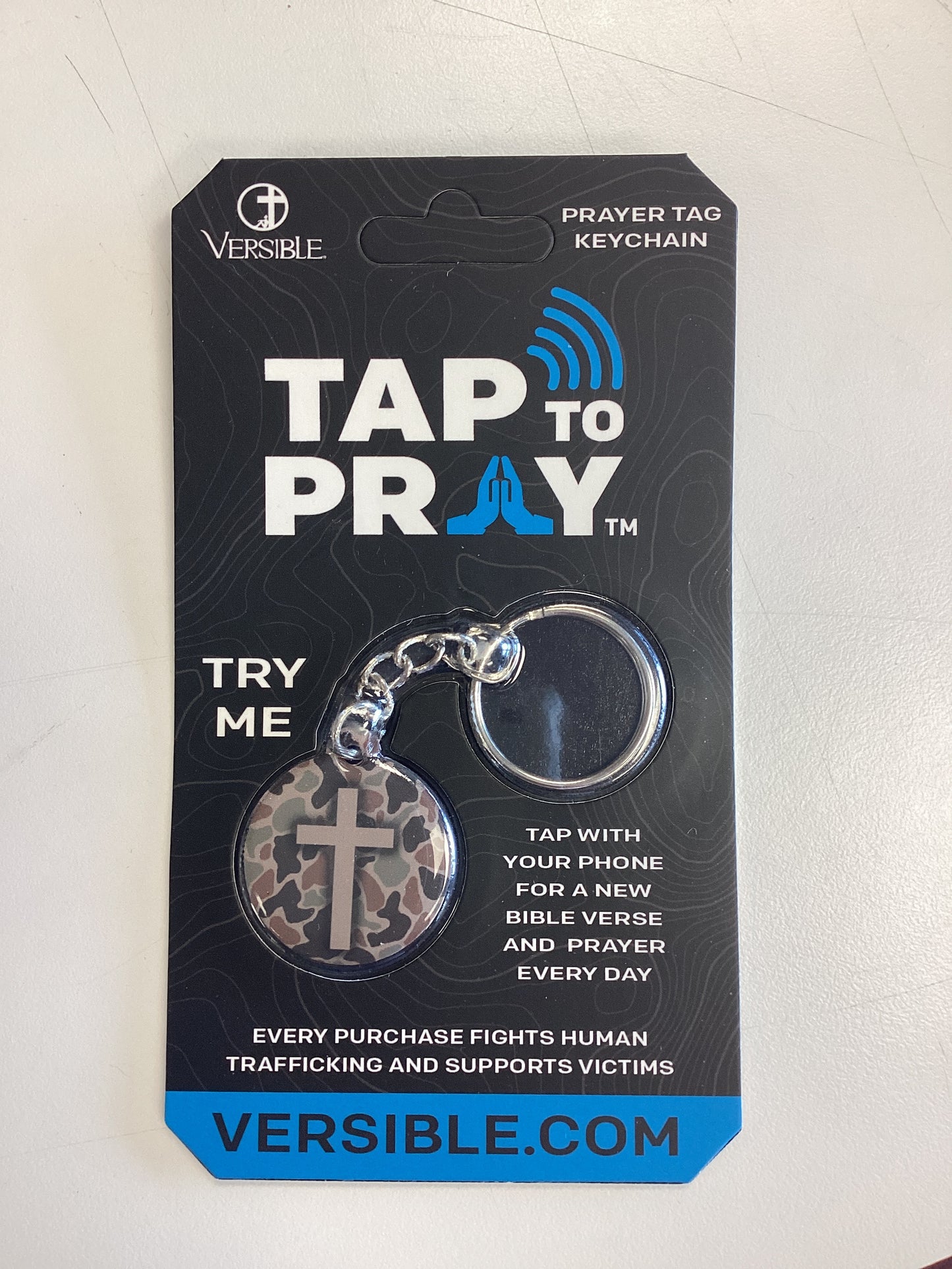 Camo prayer tag keychain
