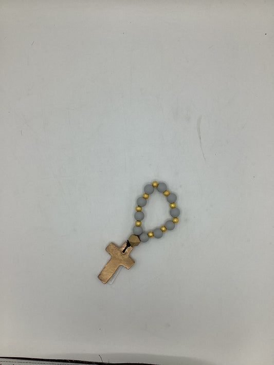 prayer beads / gold / grey
