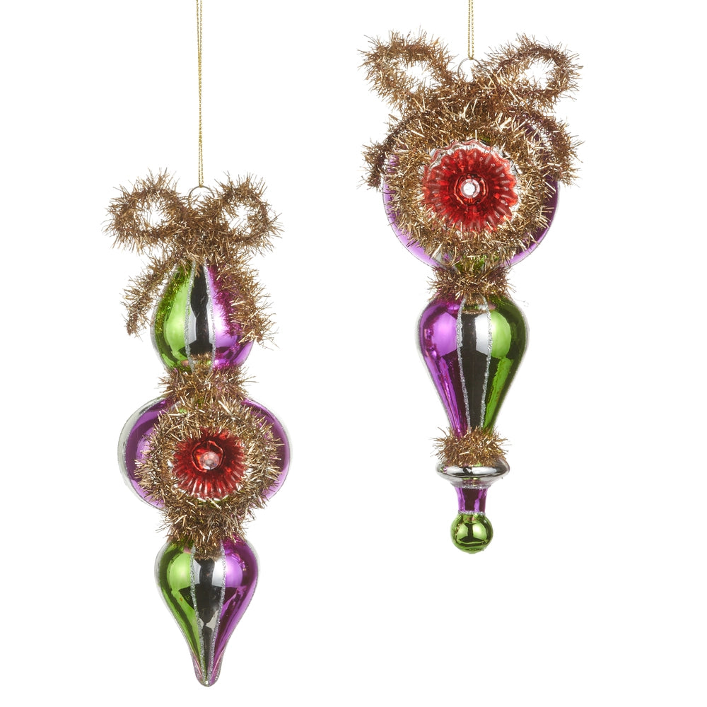 Tinsel Reflector Finial Ornament