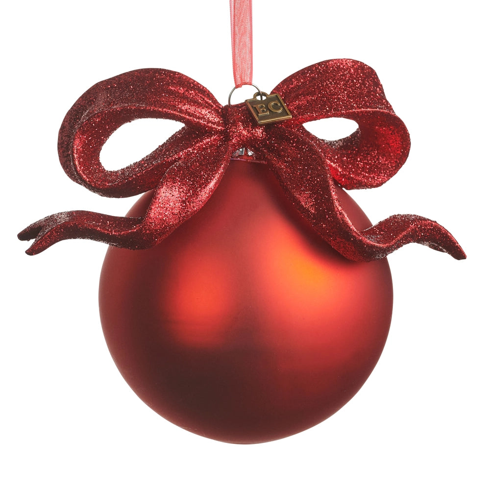 Red Ribbon Ball Ornament