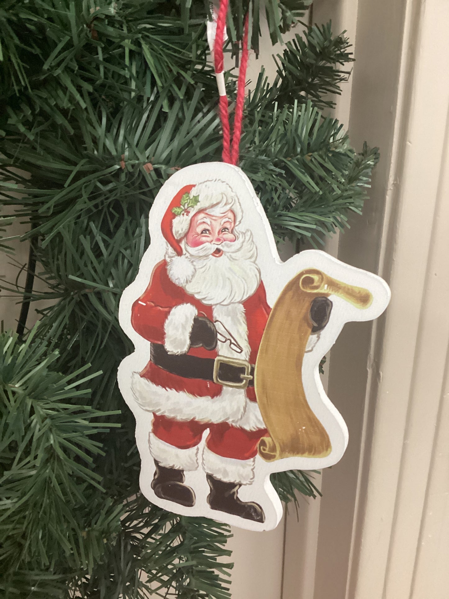 Wooden Santa Ornament