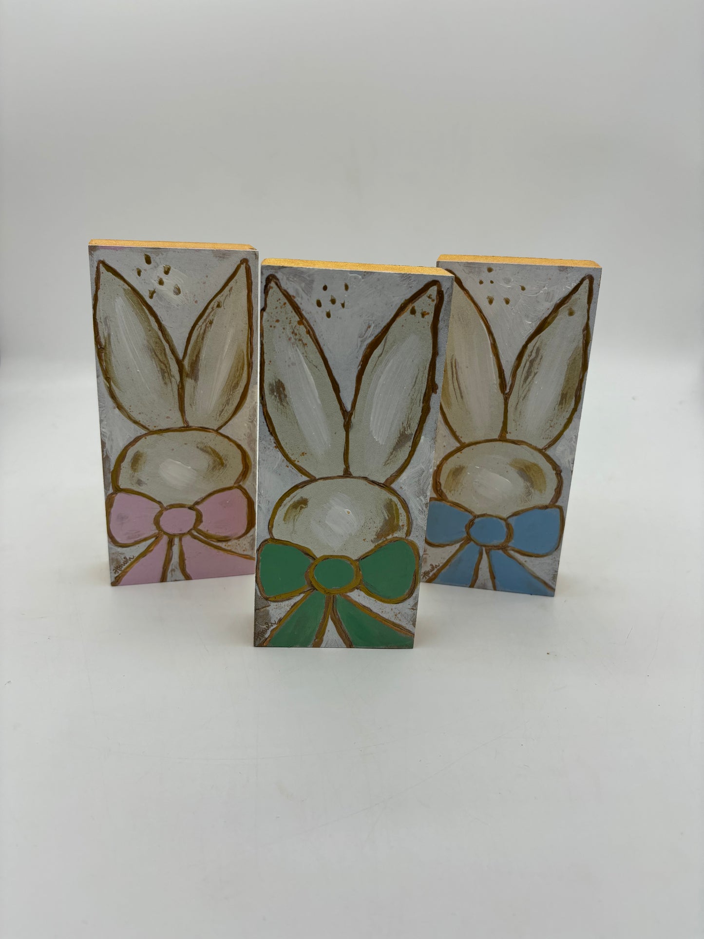 Handpainted Colorful Bunnies