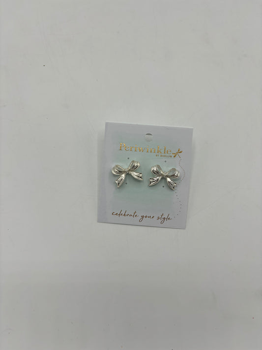 Silver and Pearl Bow Earrings