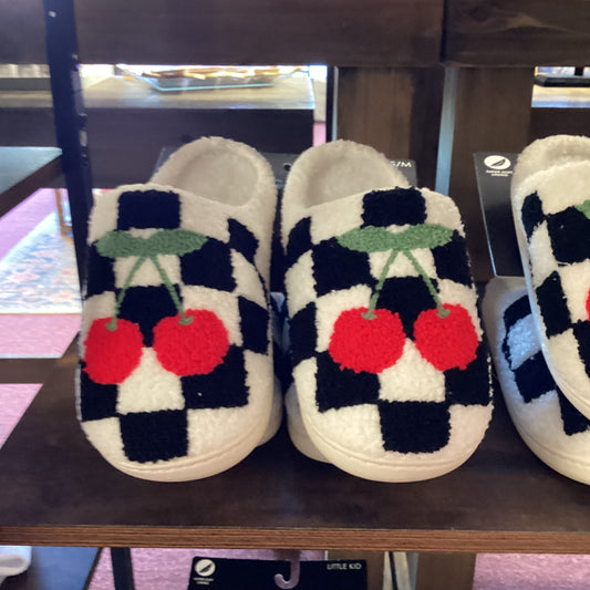 Checkers + Cherries Slippers