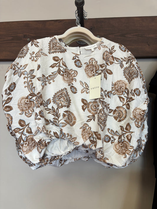 Brown/Cream floral shirt