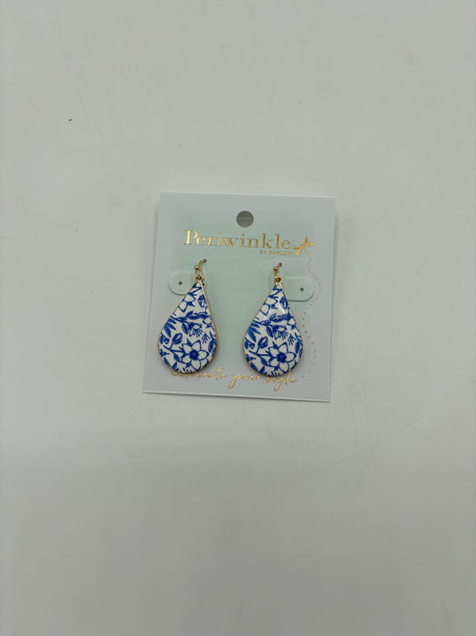 Blue and White Floral Earrings