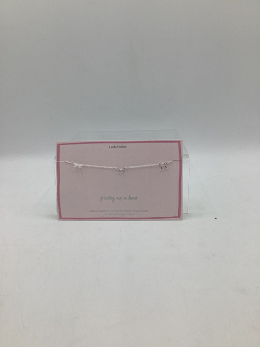 Silver bow necklace- Lucky Feather