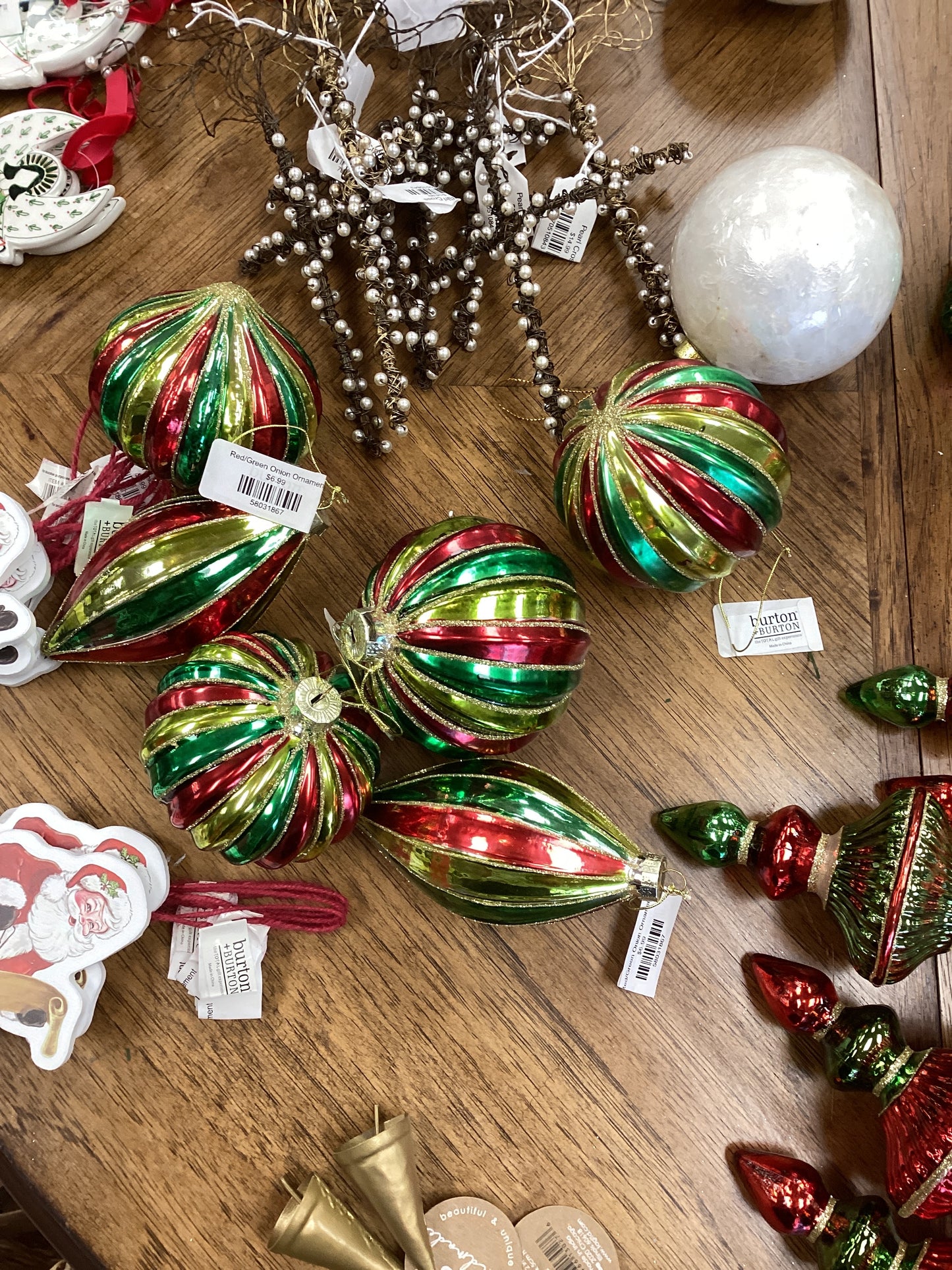 Red/Green Onion Ornament