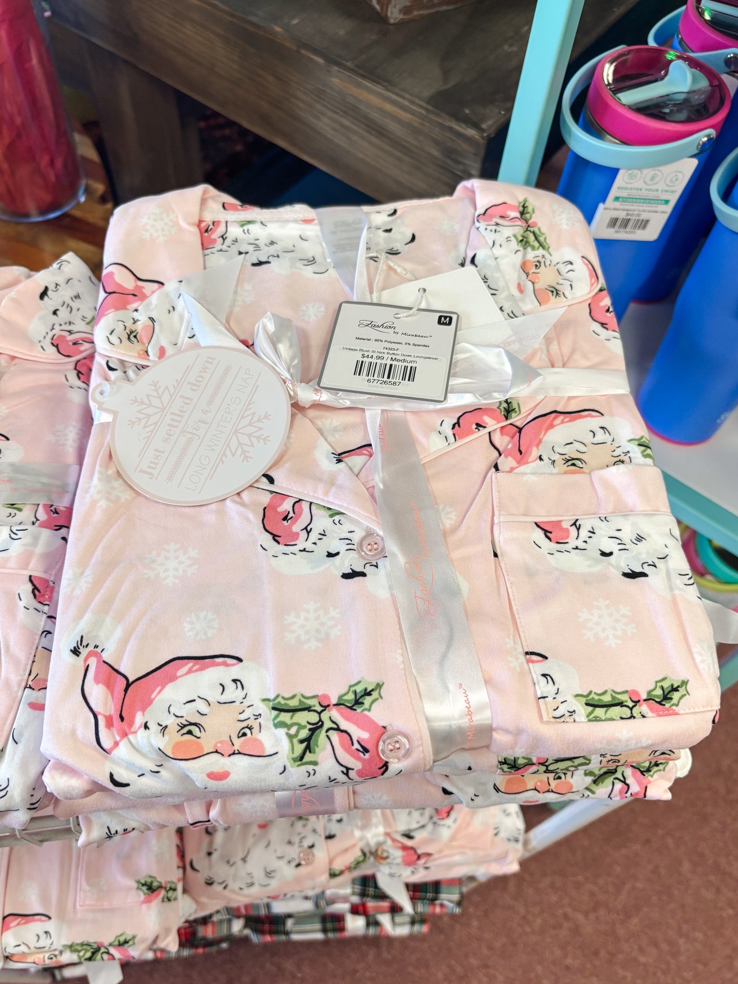 Vintage Blush St Nick Button Down Loungewear