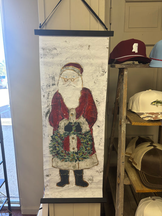 Woodland Santa banner with Gold and glitter finish