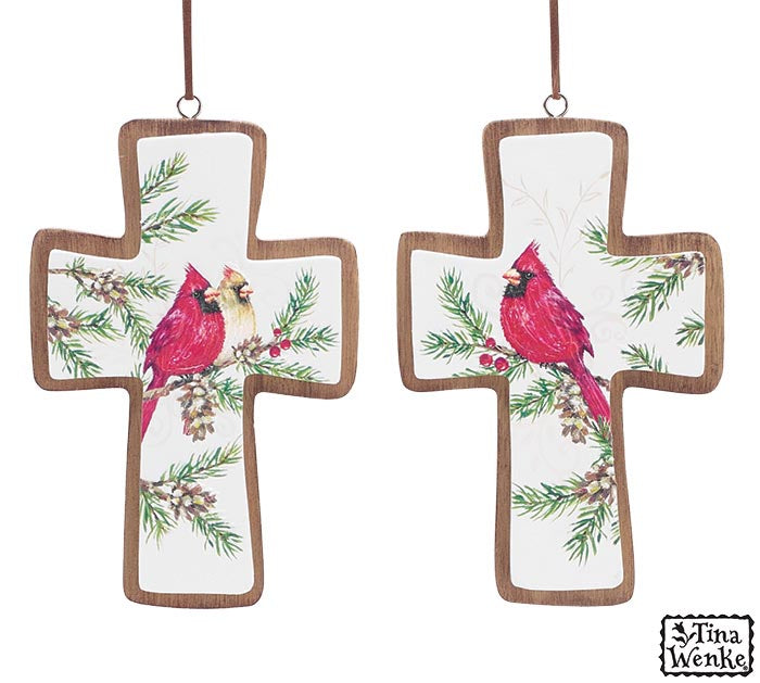Cardinal Cross Ornament