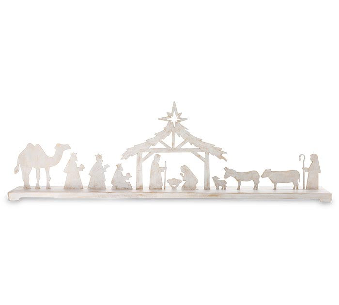 Sitter Tin Nativity Silhouette