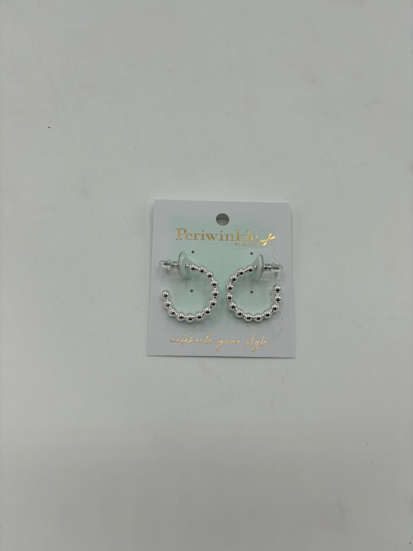 Silver Bead Hoops