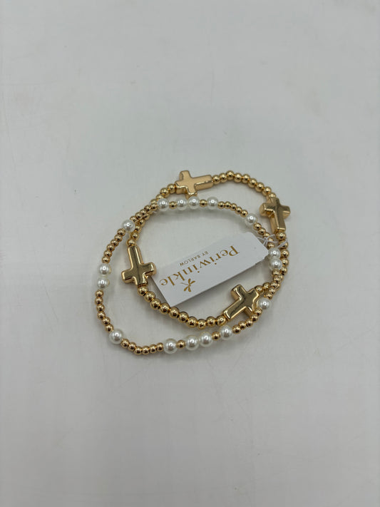 Gold Crosses and Pearls Bracelets