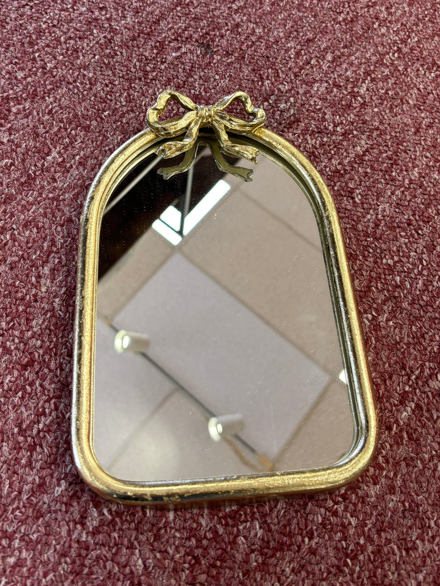 Gold Bow Metal Table Mirror