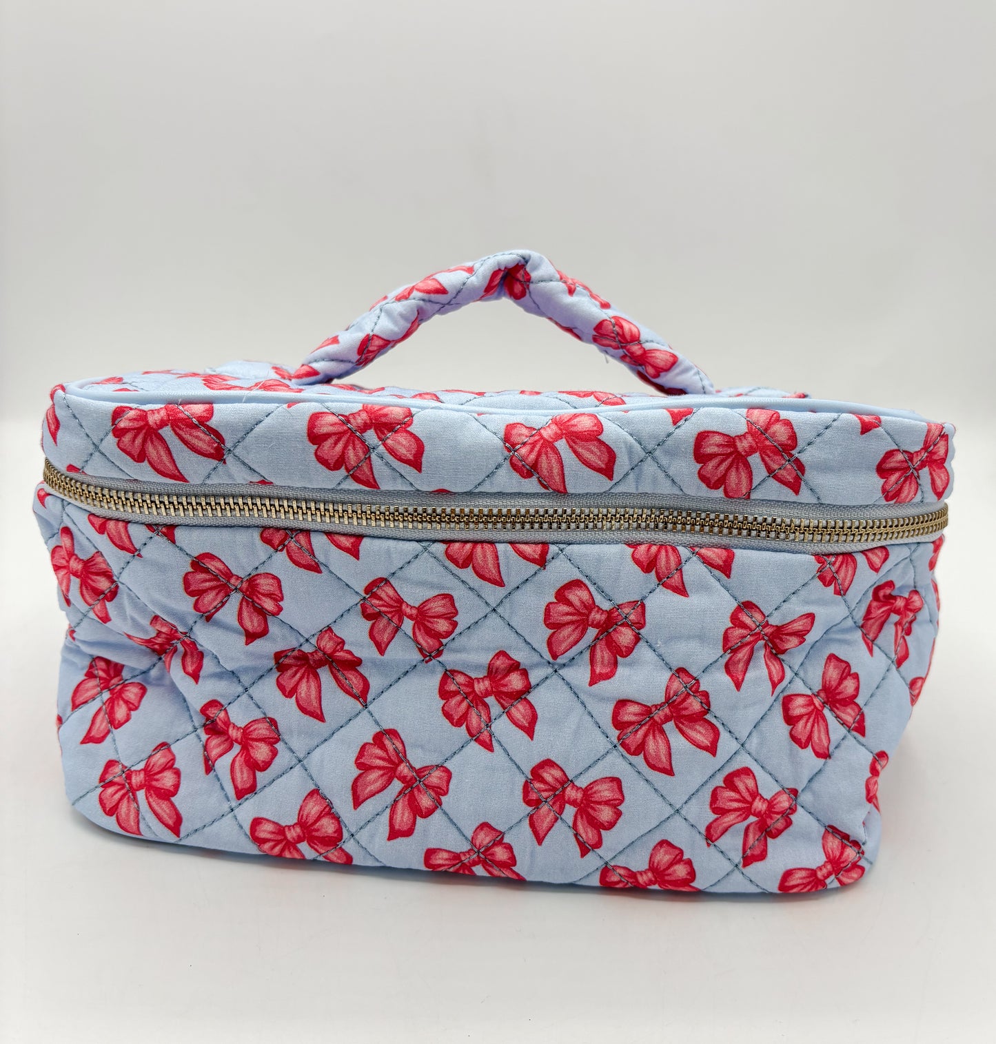 Blue bow vanity bag