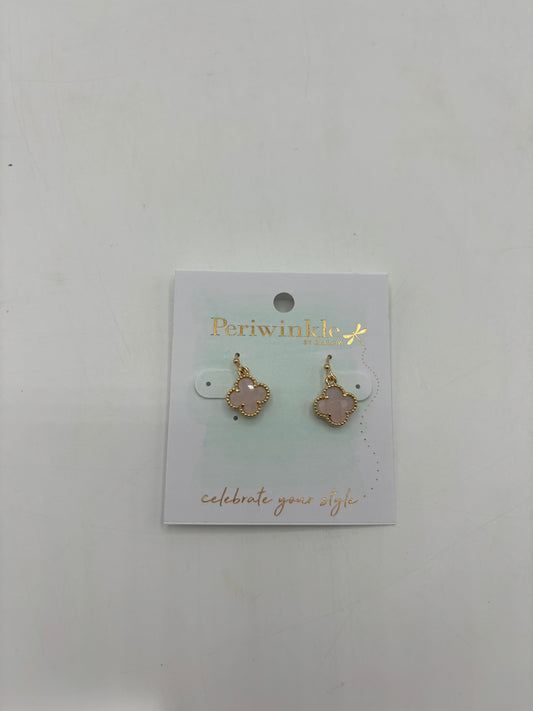 Gold Gemstone Clover Earrings
